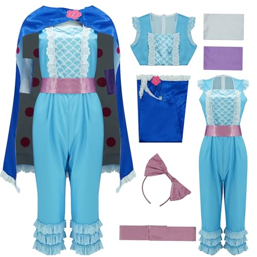 AYYOHON Bo Peep Kostüm Damen Schäferin Peep Cape Hose passt Cowgirls Halloween Cosplay Deluxe Fancy Kostüm 2XL von AYYOHON