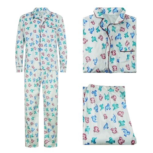 AYYOHON Clark Griswold Kostüm Clark Dinosaurier Pyjama Set Weihnachtsferien Kostüm Erwachsene Fleece Shirt Hose Pyjama Set 2XL von AYYOHON