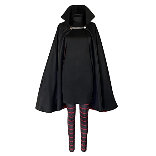 AYYOHON Damen Hotel Vampir Mavis Kostüm, Kleid und Leggings mit Umhang, Cosplay, Outfits, Halloweenanzug, Größe L von AYYOHON