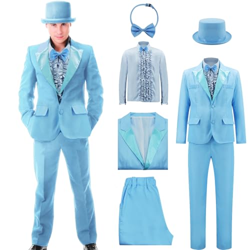 AYYOHON Dumber Smoking Dumb Fun Suits Kostüme 80er 90er Jahre Smoking für Herren Halloween Abschlussball Party Kostüm Lloyd Harry Cosplay L von AYYOHON