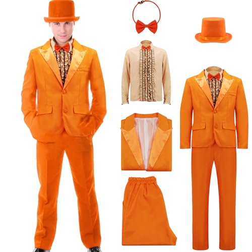 AYYOHON Dumber Smoking Dumb Fun Suits Kostüme 80er 90er Jahre Smoking für Herren Halloween Abschlussball Party Kostüm Lloyd Harry Cosplay M von AYYOHON