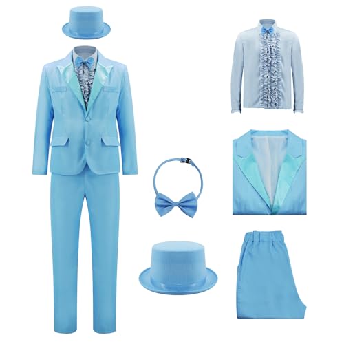 AYYOHON Dumber Smoking Dumb Fun Suits Kostüme 80er 90er Jahre Smoking für Herren Halloween Abschlussball Party Kostüm Lloyd Harry Cosplay XL von AYYOHON