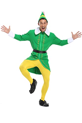 AYYOHON Elf Costume Adult Women Men, Christmas the Elf Costume Cosplay Costume Full Set Halloween Holiday Party Outfits 2XL von AYYOHON