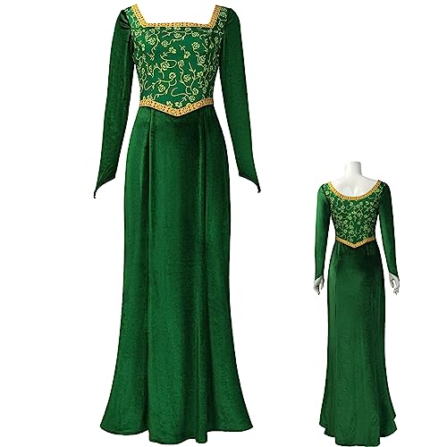 AYYOHON Fiona Kostüm für Damen, Prinzessin, Fiona-Kleid, Erwachsene, lange Ärmel, Kleid mit Stirnband, Halloween, Cosplay, Party, Outfit, M von AYYOHON