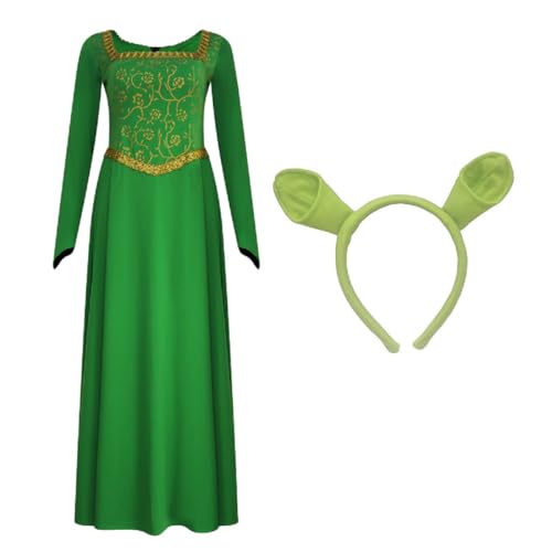 AYYOHON Fiona Kostüm für Damen, Prinzessin, Fiona-Kleid, Erwachsene, lange Ärmel, Kleid mit Stirnband, Halloween, Cosplay, Party, Outfit, M von AYYOHON