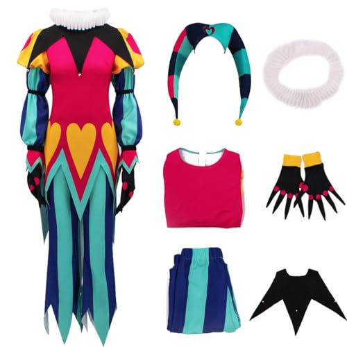 AYYOHON Fizzarolli Cosplay Kostüm Fizzarolli Herren Clownanzug mit Hornhut Handschuhe für Erwachsene Halloween Outfits 2XL AYYOHON Fizzarolli Cosplay Kostüm Fizzarolli Herren Clownanzug mit Hornhut Handschuhe für Erwachsene Halloween Outfits 2XL von AYYOHON