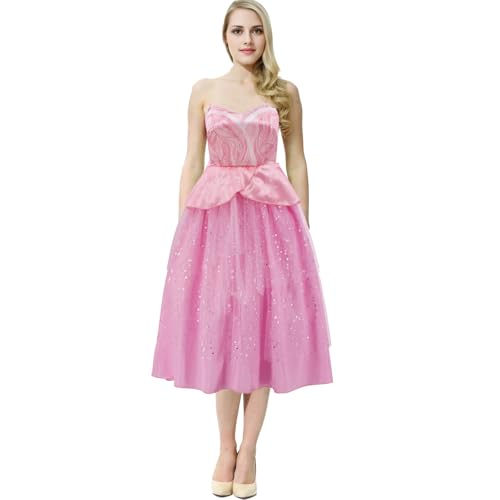 AYYOHON Glinda Kostüm Kleid Frauen Gute Hexe Rosa Kleid Kleid Erwachsene Halloween Party Cosplay Outfits für Erwachsene 2XL von AYYOHON