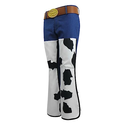 AYYOHON Jessie Kostüm Erwachsene Cowgirl Jessie Pants Kuh Prints Jeans Hose mit Gürtel für Frauen Halloween Cosplay Anzug M von AYYOHON