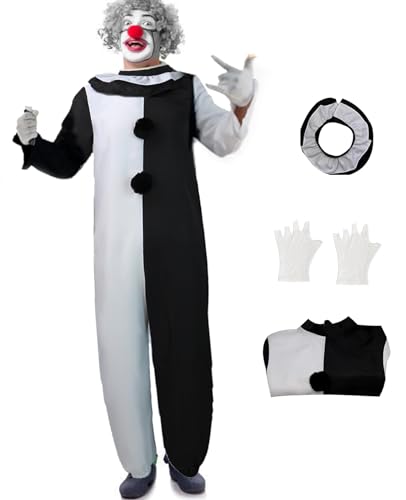 AYYOHON Karnevalskostüm für Erwachsene Herren Mime Kostüme Karneval Zirkus Halloween Dress Up From Art The Clown Show Party Set 2XL von AYYOHON