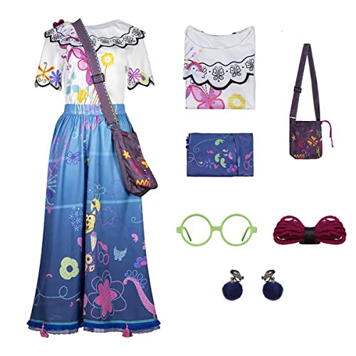 AYYOHON Mirabel Kleid für Erwachsene, Pepa, Cosplay-Kostüm mit Tasche, Prinzessinnenrock, Rüschen-Outfit, Halloweenanzug, Größe XS von AYYOHON