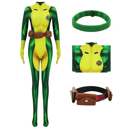 AYYOHON Rogue Cosplay-Kostüm, Superheld, Rogue Green, Bodysuit, Damen, Rogue Zentai, Overall für Erwachsene, Halloween-Outfits, Größe XL von AYYOHON