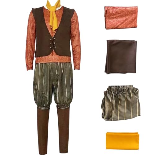 AYYOHON Rumpelstilzenkostüm für Erwachsene und Herren, Weste, Schal, Outfit, Halloween, Cosplay, Filmkostüm, lustiger Karnevalsanzug, Größe XL von AYYOHON