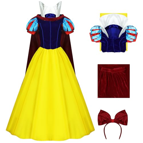 AYYOHON Schneeprinzessin-Kostüm für Damen, klassisch, Puffärmel, Märchenkleid, Halloween, Rollen-Cosplay für Erwachsene 3XL von AYYOHON