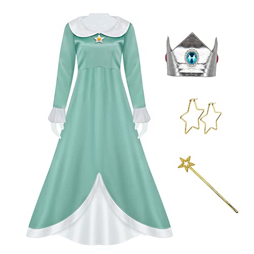 AYYOHON Super Brothers Prinzessin Pfirsich-Kostüm für Damen, Prinzessin, Gänseblümchen, Prinzessin, Rosalina, Kostüm, Halloween, Cosplay, Kleid, Größe XXL von AYYOHON