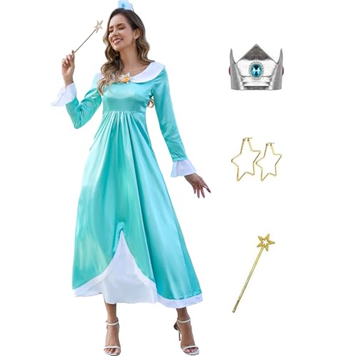 AYYOHON Super Brothers Prinzessin Pfirsich-Kostüm für Damen, Prinzessin, Gänseblümchen, Prinzessin, Rosalina, Kostüm, Halloween, Cosplay, Kleid, Größe 3XL von AYYOHON