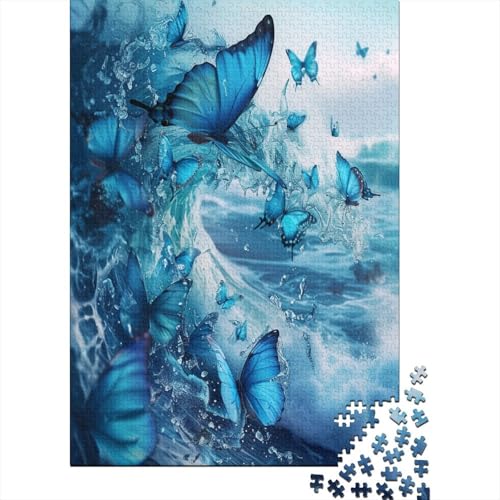 Blue Schmetterling Puzzle 1000 Teile Erwachsener Kniffel Spaß Für Die Ganze Familie - Abwechslungsreiche 1000 Puzzleteilige Motive Puzzlespiel Erwachsene, Puzzel 1000pcs (75x50cm) von AYZOFCNDK