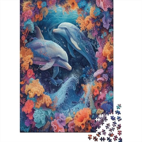 Delphin 1000 Stück Puzzles Für Erwachsene Teenager Stress Abbauen Familien-Puzzlespiel 1000-teiliges Puzzle Kinder Lernspiel Spielzeug Geschenk Puzzel 1000pcs (75x50cm) von AYZOFCNDK