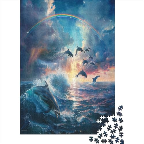 Delphin 1000 Stück Puzzles Für Erwachsene Teenager Stress Abbauen Familien-Puzzlespiel 1000-teiliges Puzzle Kinder Lernspiel Spielzeug Geschenk Puzzel 1000pcs (75x50cm) von AYZOFCNDK