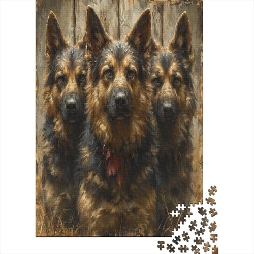 Deutscher Schäferhunds 1000 Stück Puzzles Für Erwachsene Teenager Stress Abbauen Familien-Puzzlespiel Mit Poster in 1000-teiliges Puzzle Kinder Lernspiel Spielzeug Geschenk Puzzel 1000pcs (75x50cm) von AYZOFCNDK