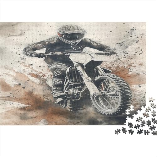 Dirt Bike 1000 Stück Puzzles Für Erwachsene Teenager Stress Abbauen Familien-Puzzlespiel Mit Poster in 1000-teiliges Puzzle Kinder Lernspiel Spielzeug Geschenk Puzzel 1000pcs (75x50cm) von AYZOFCNDK