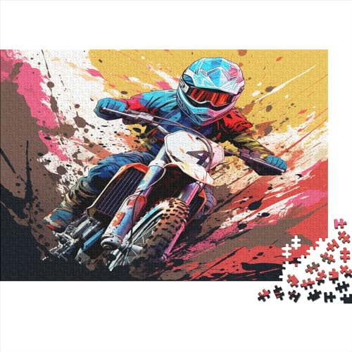 Dirt Bike Puzzle 1000 Teile Puzzles Für Erwachsene Lernspiel Herausforderungsspielzeug 1000-teilige Puzzlespiel Für Erwachsene Kinder Puzzel 1000pcs (75x50cm) von AYZOFCNDK