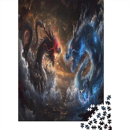 Drache 1000 Stück Puzzles Für Erwachsene Teenager Stress Abbauen Familien-Puzzlespiel 1000-teiliges Puzzle Kinder Lernspiel Spielzeug Geschenk Puzzel 1000pcs (75x50cm) von AYZOFCNDK