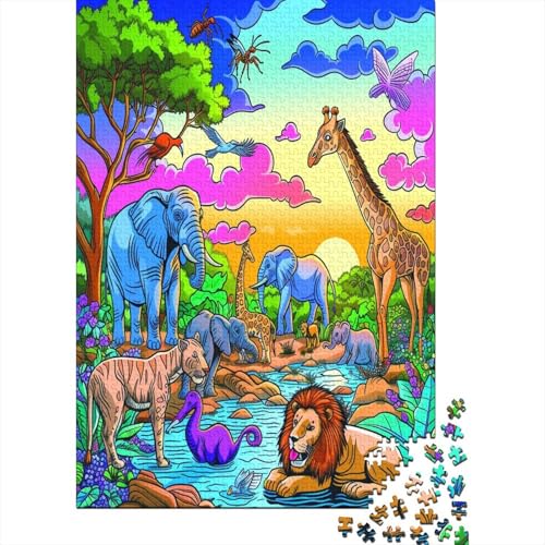 Dschungeltiere Puzzle 1000 Teile Puzzle Für Erwachsene Und Kinder Ab 14 Jahren Puzzel 1000pcs (75x50cm) von AYZOFCNDK