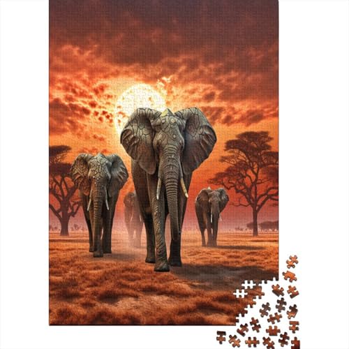 Elefant Puzzle 1000 Teile,für Erwachsene, Impossible Puzzle,farbenfrohes Legespiel,GesKükenlichkeitsspiel Für Die Ganze Familie,Erwachsenenpuzzle Puzzel 1000pcs (75x50cm) von AYZOFCNDK