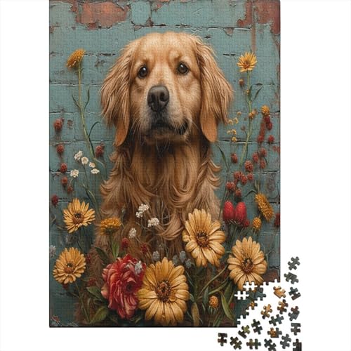 Golden Retriever Puzzle 1000 Teile Erwachsene Puzzles Für Erwachsene Klassische Puzzles 1000 Teile Erwachsene Puzzlespiel Schwer Pädagogisches Spielzeug Erwachsene Kinder Puzzel 1000pcs (75x50cm) von AYZOFCNDK