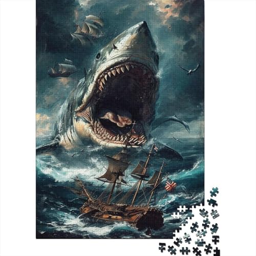 Great White Hai Puzzle 1000 Teile,Puzzle Für Erwachsene, Impossible Puzzle, GesKükenlichkeitsspiel Für Die Ganze Familie,Puzzle Farbenfrohes,Puzzle-Geschenk,RaumdekoRatteion Puzzel 1000pcs (75x50cm) von AYZOFCNDK