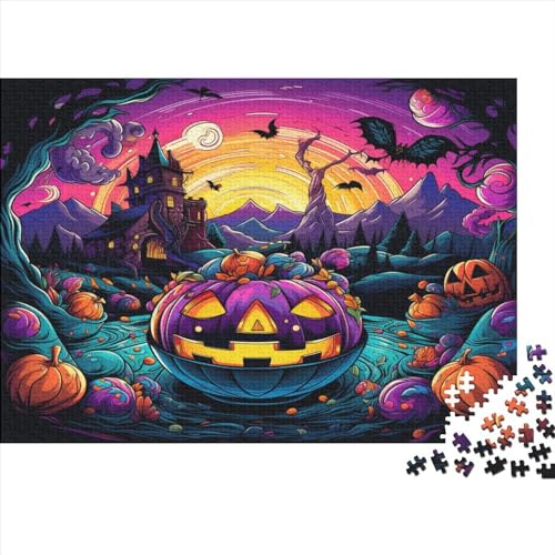 Halloween Kürbis Puzzle 1000 Teile,Puzzle Für Erwachsene, Impossible Puzzle,Puzzle Farbenfrohes Legespiel,GesKükenlichkeitsspiel Für Die Ganze Familie Puzzel 1000pcs (75x50cm) von AYZOFCNDK