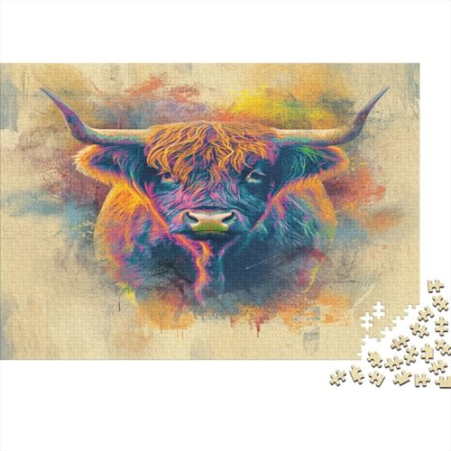 Highland Kattle Puzzle 1000 Teile Für Erwachsene Und Kinder Ab 14 Jahren Für Stressabbauer Puzzel 1000pcs (75x50cm) von AYZOFCNDK