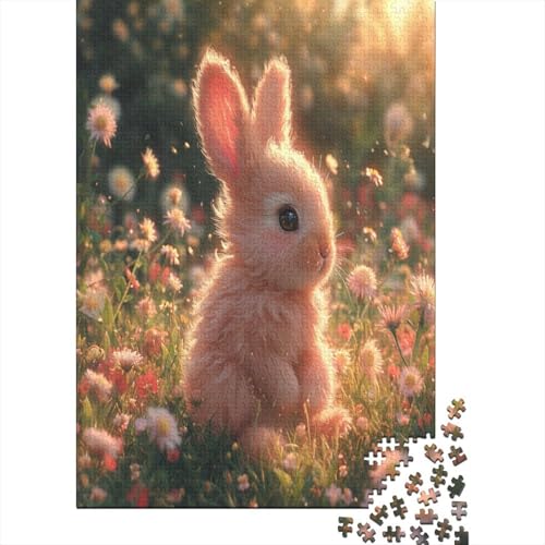 Kaninchen 1000 Stück Puzzles Für Erwachsene Teenager Stress Abbauen Familien-Puzzlespiel 1000-teiliges Puzzle Kinder Lernspiel Spielzeug Geschenk Puzzel 1000pcs (75x50cm) von AYZOFCNDK