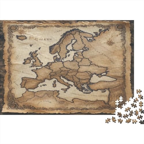 Karte of Europe 1000 Teile, Impossible Puzzle,GesKükenlichkeitsspiel Für Die Ganze Familie, Erwachsenenpuzzle Ab 14 Jahren Puzzel 1000pcs (75x50cm) von AYZOFCNDK