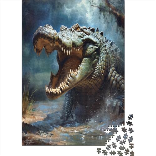 Krokodil 1000 Stück Puzzles Für Erwachsene Teenager Stress Abbauen Familien-Puzzlespiel 1000-teiliges Puzzle Kinder Lernspiel Spielzeug Geschenk Puzzel 1000pcs (75x50cm) von AYZOFCNDK