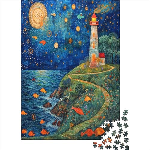 Leuchtturm an der Küste 1000 Teile,Impossible Puzzle,GesKükenlichkeitsspiel Für Die Ganze Familie, Erwachsenen Puzzlespiel Puzzel 1000pcs (75x50cm) von AYZOFCNDK