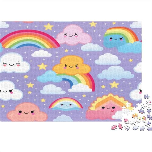 Regenbogen 1000 Stück Puzzles Für Erwachsene Teenager Stress Abbauen Familien-Puzzlespiel 1000-teiliges Puzzle Kinder Lernspiel Spielzeug Geschenk Puzzel 1000pcs (75x50cm) von AYZOFCNDK