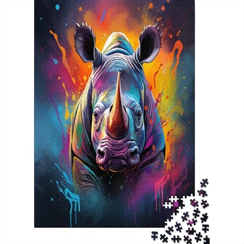 Rhinoceros Puzzle 1000 Teile Erwachsener Kniffel Spaß Für Die Ganze Familie - Abwechslungsreiche 1000 Puzzleteilige Motive Puzzle Erwachsene, Puzzel 1000pcs (75x50cm) von AYZOFCNDK