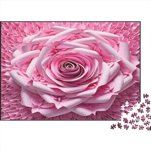 Rosa Rose Puzzle 1000 Teile Erwachsener Kniffel Spaß Für Die Ganze Familie - Abwechslungsreiche 1000 Puzzleteilige Motive Puzzlespiel Erwachsene, Puzzel 1000pcs (75x50cm) von AYZOFCNDK