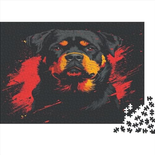 Rottweiler 1000 Stück Puzzles Für Erwachsene Teenager Stress Abbauen Familien-Puzzlespiel 1000-teiliges Puzzle Kinder Lernspiel Spielzeug Geschenk Puzzel 1000pcs (75x50cm) von AYZOFCNDK