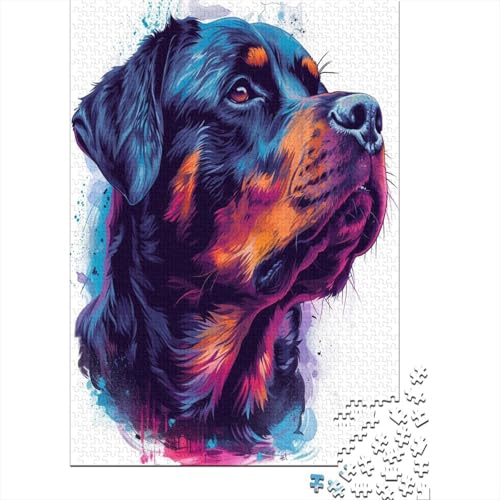 Rottweiler Puzzle 1000 Teile Erwachsene, Puzzlespiel Jigsaw Puzzles Erwachsenen Puzzlespiel Puzzel 1000pcs (75x50cm) von AYZOFCNDK