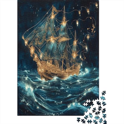 Segelboot 1000 Stück Puzzles Für Erwachsene Teenager Stress Abbauen Familien-Puzzlespiel 1000-teiliges Puzzle Kinder Lernspiel Spielzeug Geschenk Puzzel 1000pcs (75x50cm) von AYZOFCNDK