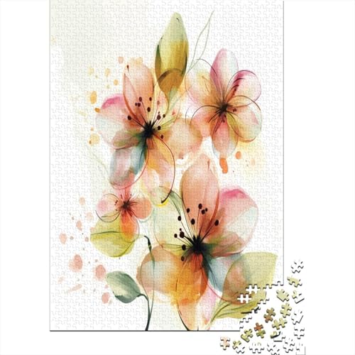 Watercolor Blumes Puzzle 1000 Teile Erwachsener Kniffel Spaß Für Die Ganze Familie - Abwechslungsreiche 1000 Puzzleteilige Motive Puzzlespiel Erwachsene, Puzzel 1000pcs (75x50cm) von AYZOFCNDK