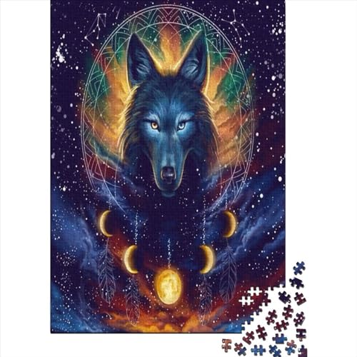 Wolf 1000 Stück Puzzles Für Erwachsene Teenager Stress Abbauen Familien-Puzzlespiel Mit Poster in 1000-teiliges Puzzle Kinder Lernspiel Spielzeug Geschenk Puzzel 1000pcs (75x50cm) von AYZOFCNDK