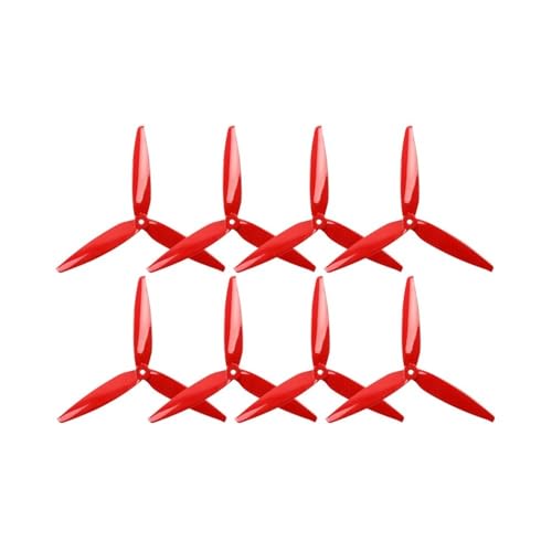 Fit for FPV RC Rahmen Zubehör Drone Prop Teil 4/6 Paar 7040 3-Blatt 7 Zoll 7X4X3 PC CW CCW Propeller(4Pairs Red) von AYrMtH