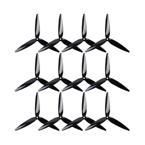 Fit for FPV RC Rahmen Zubehör Drone Prop Teil 4/6 Paar 7040 3-Blatt 7 Zoll 7X4X3 PC CW CCW Propeller(6Pairs Black) von AYrMtH