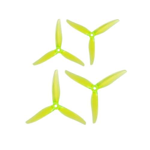 Passend for FPV Racing Freestyle-Drohnen, 6S KV-Motoren, DIY-Teile, 2 Paar (2CW + 2CCW), 51366 ReV3 5 x 2,8 x 3 3-Blatt-Propeller(Fluorescent Yellow) von AYrMtH