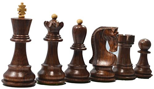 AZACUS Brand Chess Set Zagreb Style Wooden Weighted Chess Pieces 3.9inche King Height 4 Queens, None, Brown Yellow von AZACUS