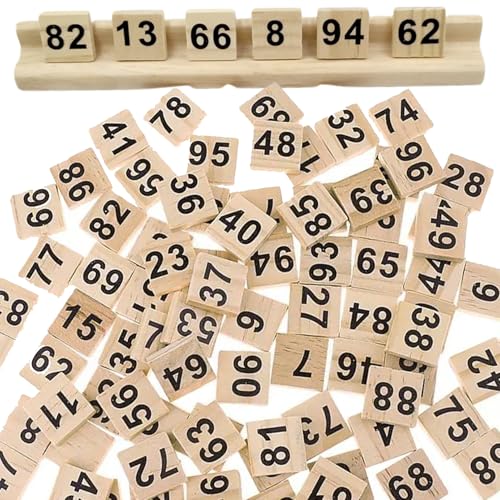 AZIDWERYQ 100 pcs Holzzahlenzahlenzahlen Number -Würfelblöcke 1x1 Zoll Clear Printed Black Number Block, Bildungsmontessori Holzzahlen für Kinderbrettspiel, Rechtschreibspiel, Spielzeug von AZIDWERYQ