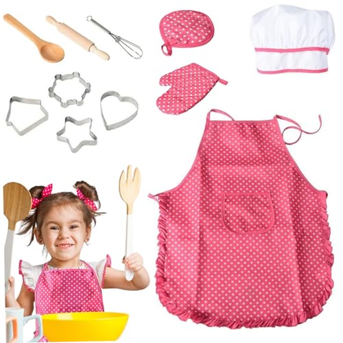 AZIDWERYQ 11PCS Kids Kitchen-Spielset, Küchenspielset mit Kinderbröckchen, Kochhut und Anderen Accessoires, so tun Rollenspiel Kids Kitchen Set für Alter 3+ Küchenspielset von AZIDWERYQ